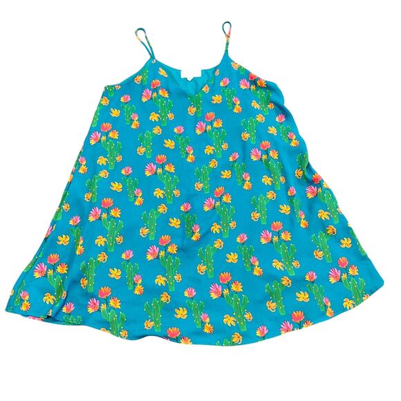 Peach Love California Cactus Mini Swing Dress Jade Fun Cute Desert Pockets - Picture 13 of 14